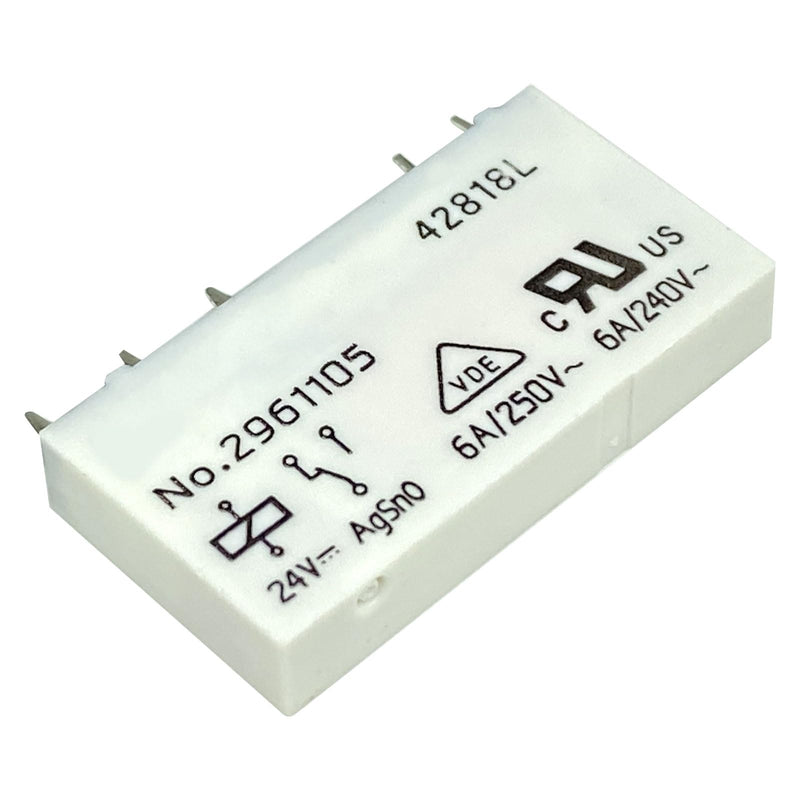 15-Pack No. 2961105 5-Pin Relay, 24V DC 6A Slim Power Relay Replacement for Phoenix Contact REL-MR- 24DC/21, Industrial Interface Electrical Component for PLC Terminal Block and Automation Cabinets 15