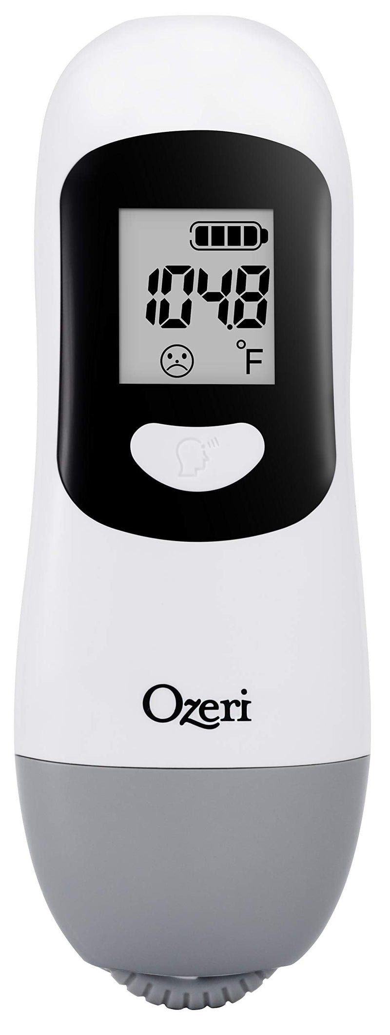 [Australia - AusPower] - Ozeri Forehead Thermometer, ISO 80601-2-56 Medical-Grade with Silent Fever Alarm and Battery-Free Kinetic Activation White 