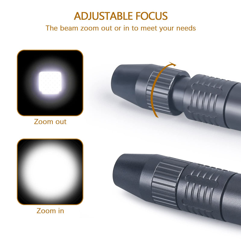 [Australia - AusPower] - LIGHTFE D12 Zoomable Pen Light, Reusable Medical Pocket light with Clip, Waterproof and Anti-drop White Light Penlight Flashlight, Medical Penlight for Nurses, Doctors and Nursing Students D12-white 