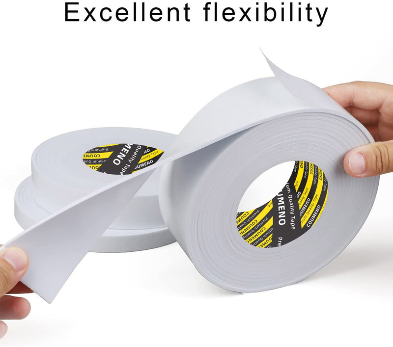 [Australia - AusPower] - EVA Single-Sided Adhesive White Foam Tape, Single-Sided Sealing Strip Foam Pad Sponge Tape Window Weatherproof, Self-Adhesive Insulation Sealing Tape (White)0.98inX16.4FT 0.98inX16.4FT 
