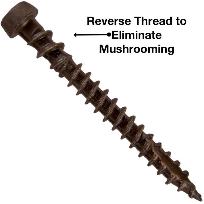 Jake Sales #10 x 1-3/4" Mocha Composite Decking Exterior Coated Wood Screw Torx/Star Drive Head - AQC Lumber Compatible (1 Pound ~130 Screws) MOCHA 1 POUND -130 SCREWS