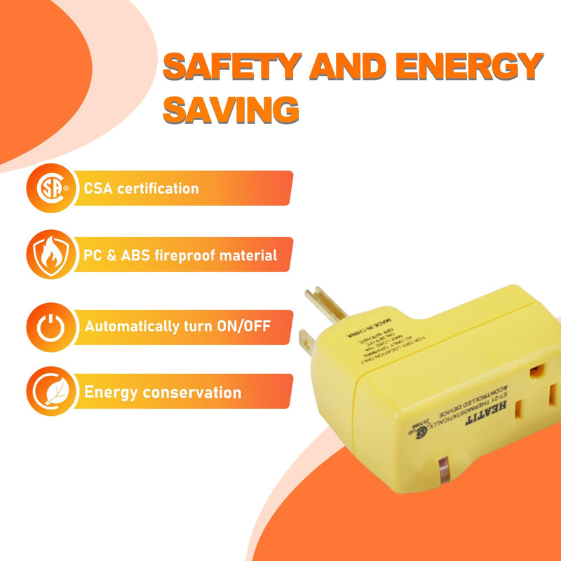 HEATIT ET-21 Freeze Thermostatically Controlled Outlet On at 38F /Off at 50F ET-21-4 4PCS 4.0