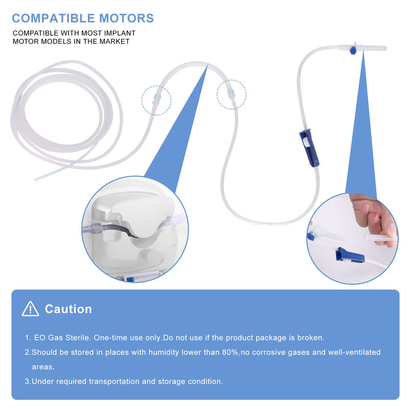 [Australia - AusPower] - Dental Disposable Irrigation Tubing Irrigation Tube Set for Surgic XT, Surgic XT Plus, SurgicPro, NSK 3i Osseocision Implant Motor VarioSurg Units Sterile Packaged Pack of 5 