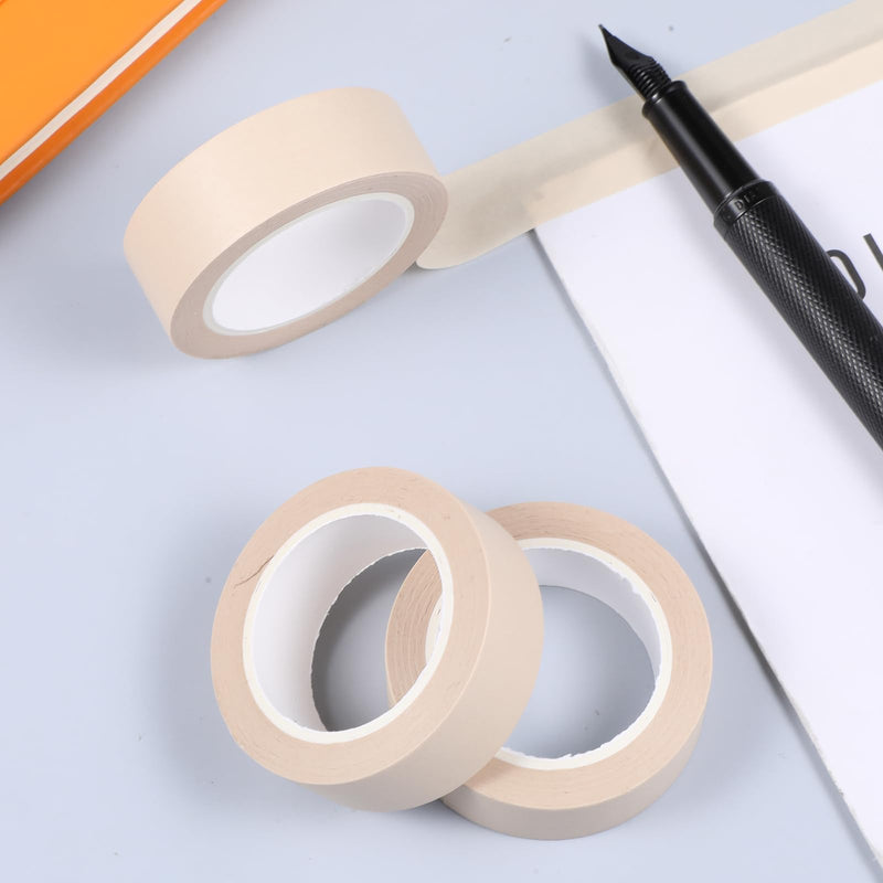 3 Rolls Brown Washi Tape Self-Adhesive Decorative Painters Tape 32 Feet x 0.6 Inches Brown Masking Tapes for DIY Scrapbooks Journals Crafts