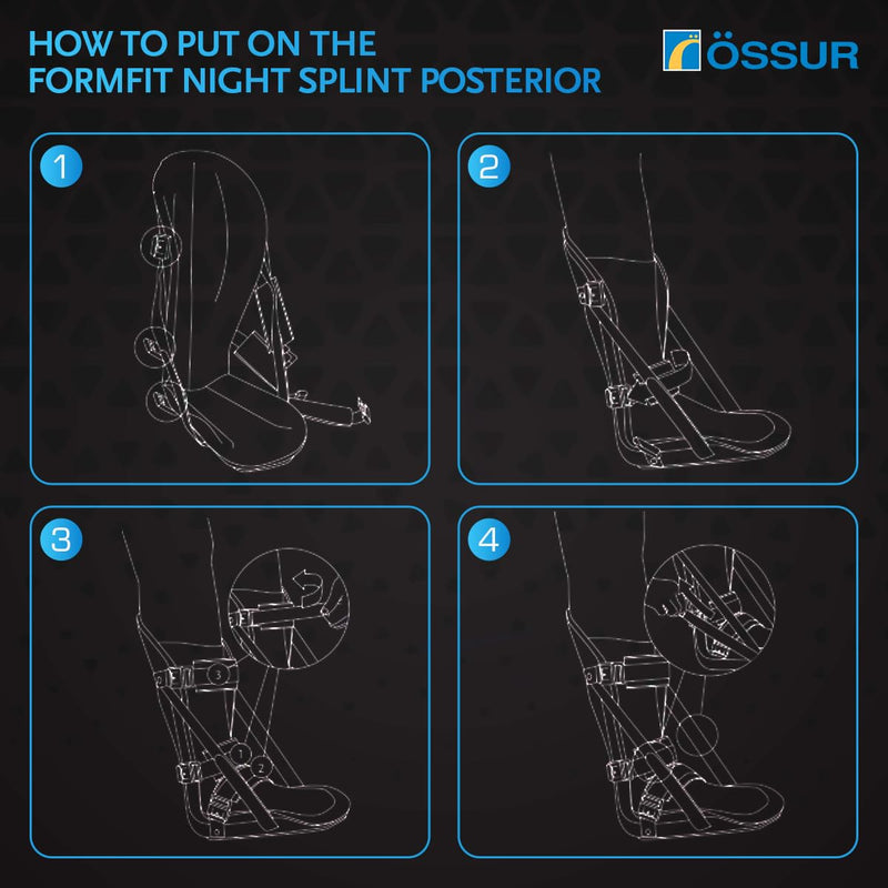 [Australia - AusPower] - Össur Night Splint Posterior - Plantar Fasciitis & Heel Pain Relief - Adjustable Support for Men & Women - Orthopedic Sleep Aid for Foot Arch Pain, Achilles Tendonitis, and Recovery - Small Small (Pack of 1) 