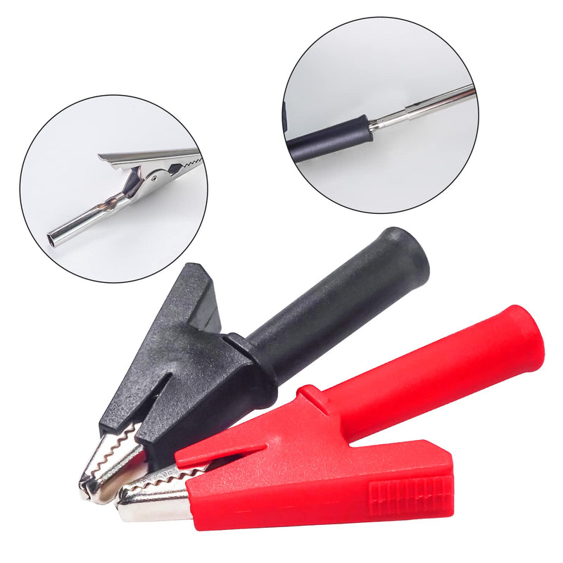 [Australia - AusPower] - 4PCS Heavy Duty Insulated Alligator Clips PVC Crocodile Clamps Nickel Plated Copper Connector 1000V 20A for Home Electrical Laboratory Testing 