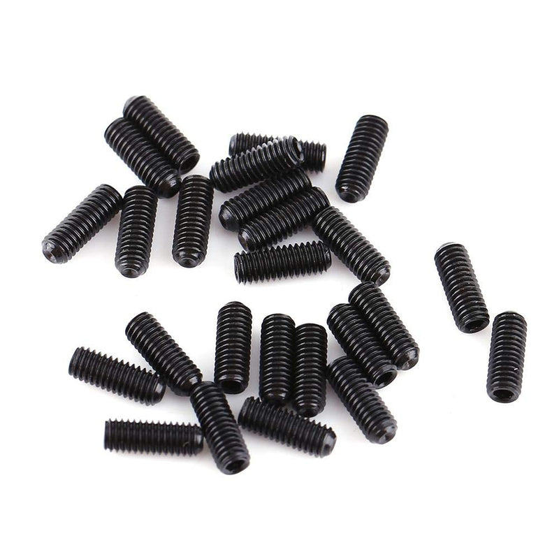 [Australia - AusPower] - 200pcs M3 Black Hex Socket Head Screw Steel Socket Cup Point Grub Set Hex Socket Set Screw Screw Assortment 