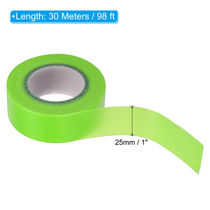 PATIKIL Flagging Tape 1" x98', 4 Pack PVC Non-Adhesive Neon Marking Tape for Tree Survey Boundaries Outdoor Trail, Green 1"x98'