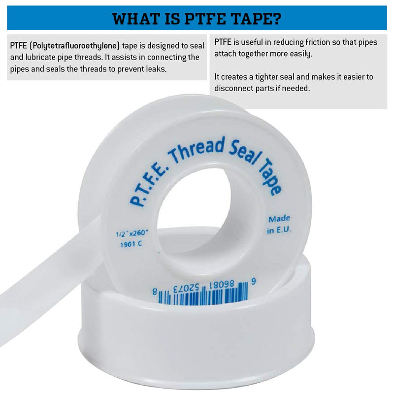 [Australia - AusPower] - Gasoila - 1901C Virgin PTFE Low Density Thread Seal Tape, 260" Length, 1/2" Width 