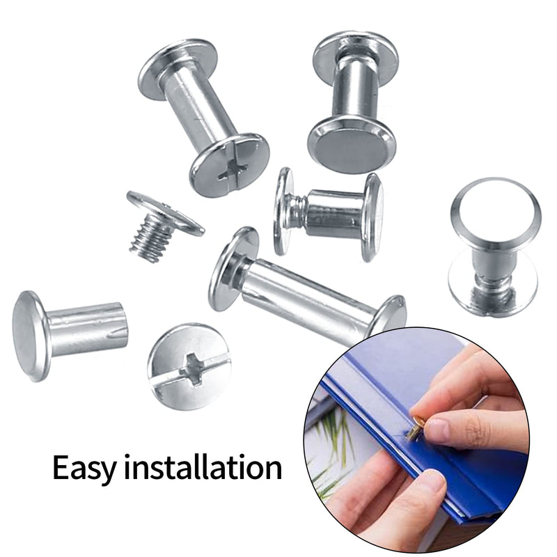 [Australia - AusPower] - 160 Pcs Chicago Screws and Extention Posts, Chicago Scrapbook Extension Posts and Screws, M4 M5 Photo Albums Book Phillips Binding Screws and Posts for Leather Saddles Purses Belt Scrapbook 