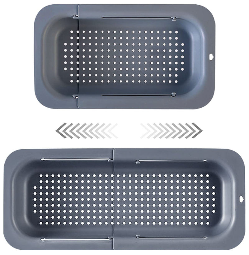 [Australia - AusPower] - Techextra Fridge Organiser Set Sink Strainer Basket Drain Strainer for Living (Grey) Grey-blue-new 