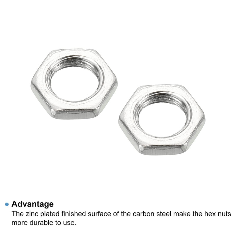 [Australia - AusPower] - PATIKIL M7 x 1.0 Steel Hex Nuts, 30 Pack Metric Thread Zinc Plated Finished Hardware Nuts Screw Bolt Fasteners 2mm Height 