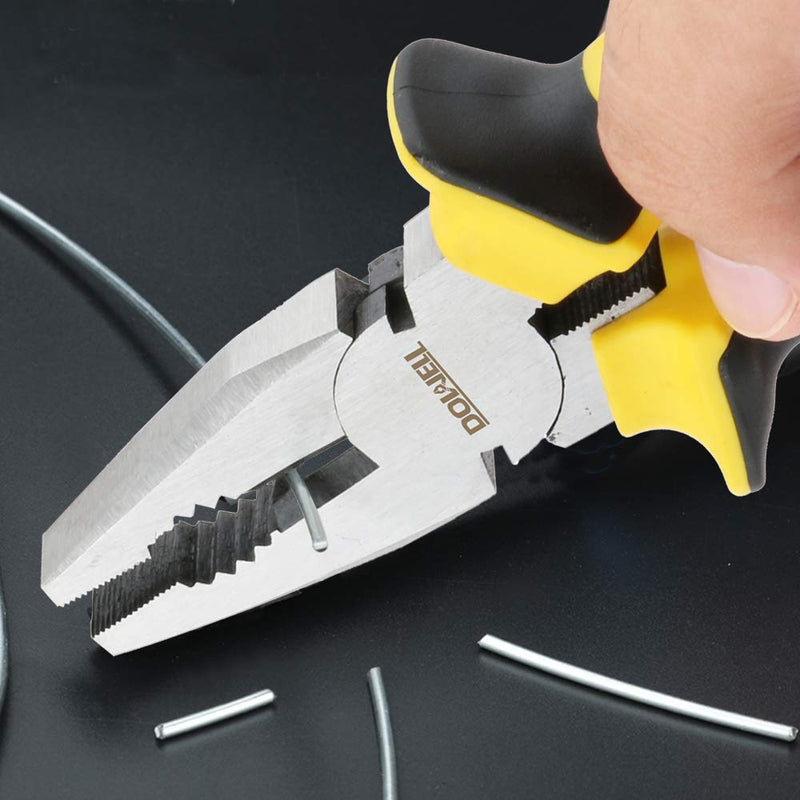 [Australia - AusPower] - DOWELL Lineman's Pliers Combination Pliers with Cutter 6 Inch Heavy Duty Nickel Chromium Steel Construction And Professional Handle 6" Lineman's Pliers 
