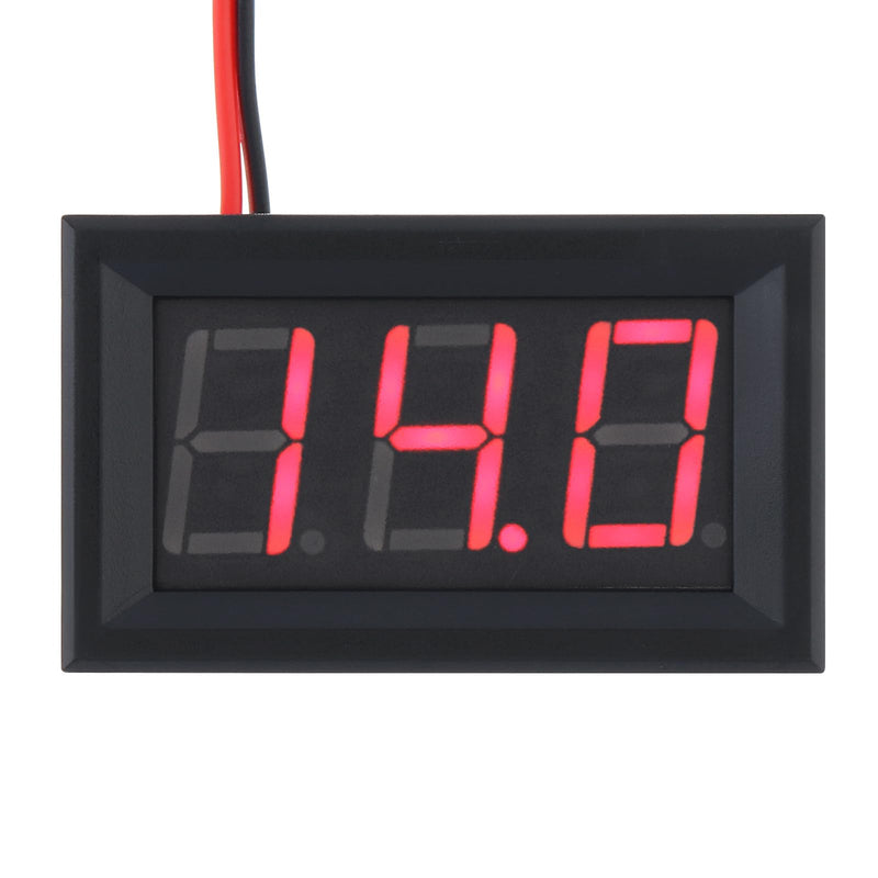 [Australia - AusPower] - 5 Pack DC 5-120V Digital Mini Voltmeter 2 Wire 0.56 inch LED Display Panel for Motorcycle Battery Monitor (Red) Red 