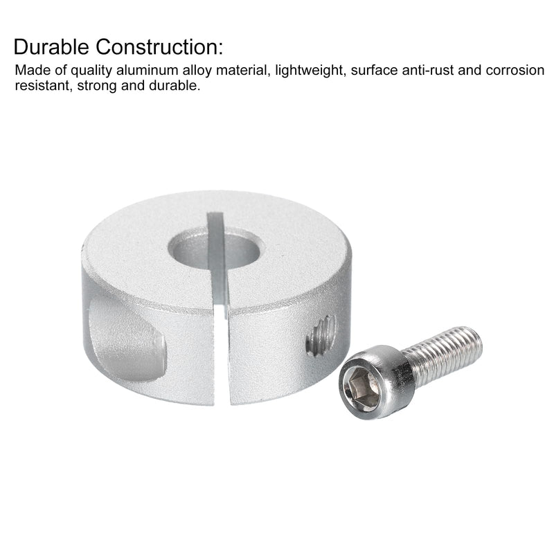 [Australia - AusPower] - uxcell 8pcs Single Split Clamp-On Shaft Collar 8mm Bore One-Piece Clamping Collar, 25mm OD, 10mm Thickness, Aluminum Alloy Set Screw Split Collar Clamp 