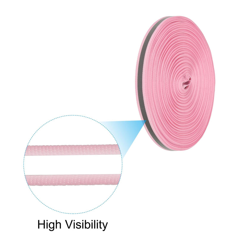 PATIKIL Reflective Tape Strip, 10mm x 50yards High Visibility Reflective Tape Sew-on DIY Warning Safety Fabric Webbing for Clothing Raincoats, Pink