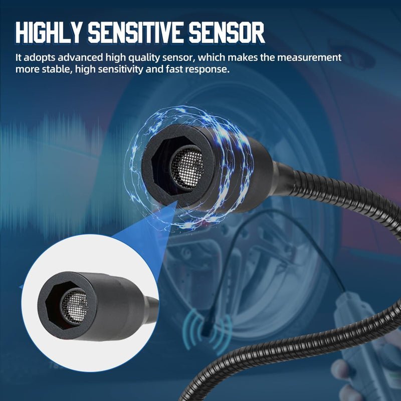 [Australia - AusPower] - Ultrasonic Leak Detector with Headphones, 40KHz ±2KHz Air Leak Detector, Steam Pipe Leak Detector, Automotive Noise Finder, Adjustable Sensitivity, 420MM Probe, High Sensitive Sensor 