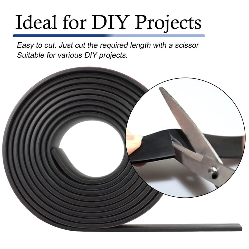 Neoprene Rubber Strips Self Adhesive Solid Rubber Sheets, Rolls & Strips for DIY Gaskets Crafts Pads Seals Warehouse Flooring Neoprene Sheet with Adhesive Backing (1" Wide x 1/5" Thick x 10' Long) 1” Wide x 1/5" Thick x 10' Long