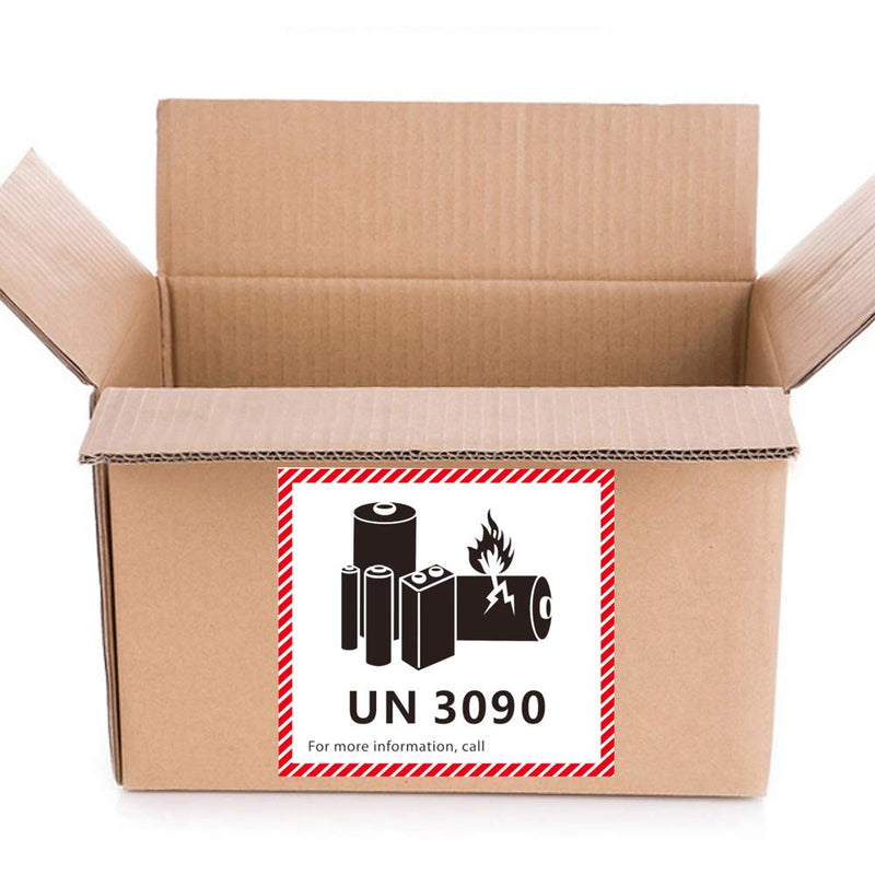Hybsk 4.7" x 4.3" Lithium Ion Battery Transport Caution Warning Labels 50 Adhesive Stickers (UN3090) Un3090