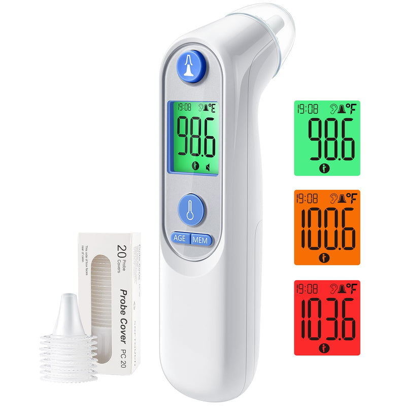 [Australia - AusPower] - No-Touch Thermometer for Adults and Kids & Ear Thermometer for Kids with 30 Memory Recalls 