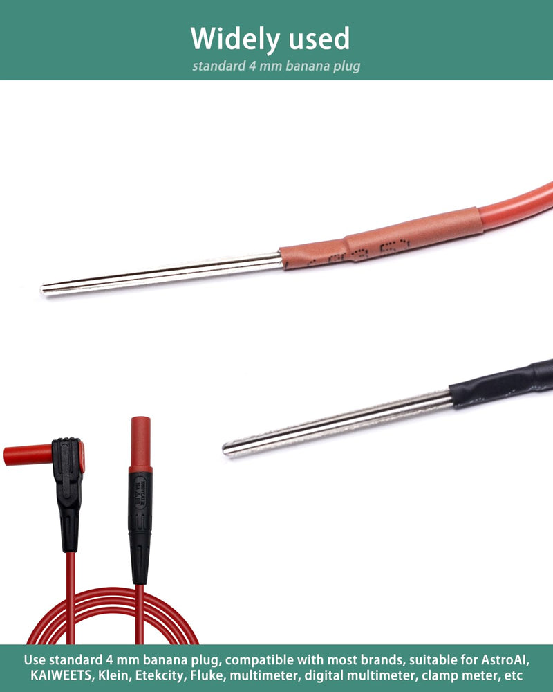 [Australia - AusPower] - 2 PCS Silicon Flexible Spoon Back Probes, Back Probe Pins Automotive Compatible with 4mm Banana Plug Test Leads 