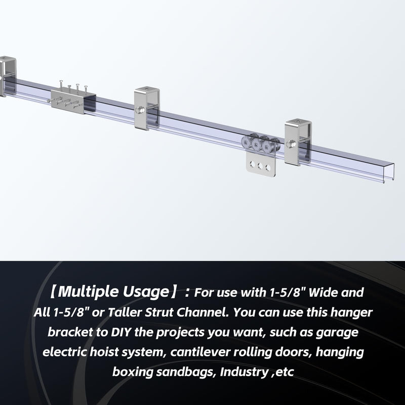[Australia - AusPower] - SKTREX Channel Trolley Track Hanger Bracket for UNISTRUT Strut Channel, 1-5/8 Intermediate Support Hange Bracket for All 1-5/8" Channel Trolley Track,2 Set 2 pack 