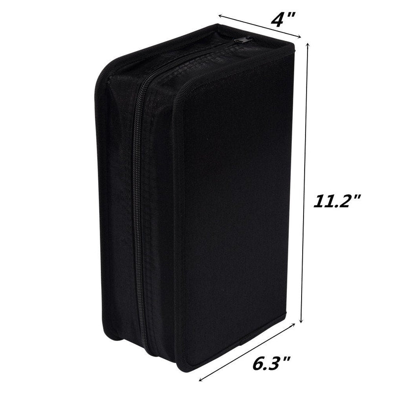 [Australia - AusPower] - 128 Capacity CD/DVD case Wallet, Storage,Holder,Booklet by Rekukos（Black） 128 Black 