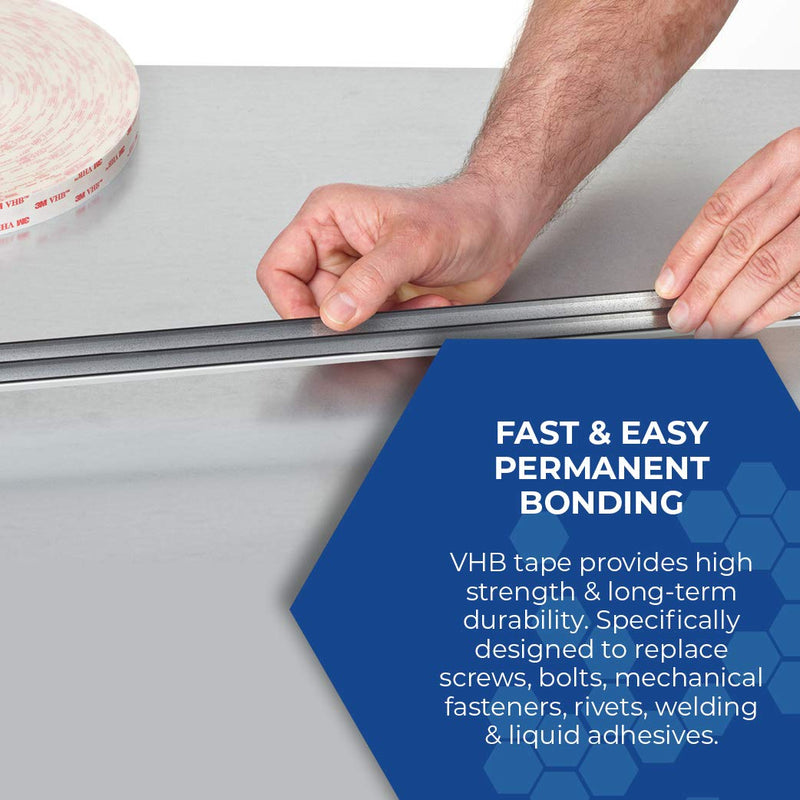 [Australia - AusPower] - 3M VHB 4950 Heavy Duty Mounting Tape - 0.75 in. x 15 ft. Permanent Bonding Tape Roll with Acrylic Foam Core. Tapes and Adhesives 