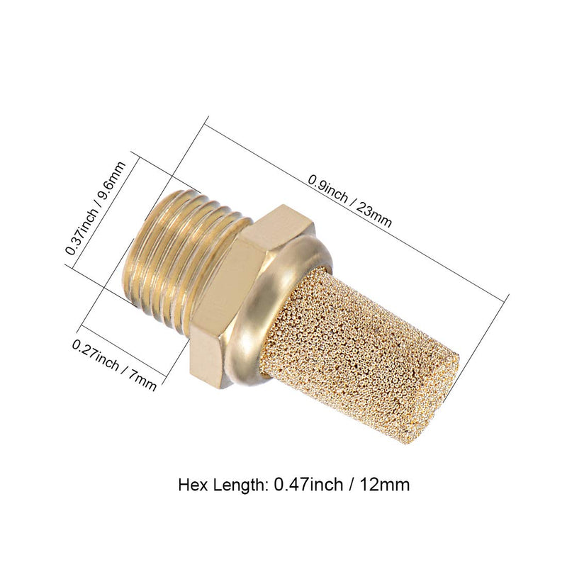 [Australia - AusPower] - uxcell 1/8 PT Sintered Bronze Exhaust Muffler with Brass Body Protruding 10pcs 