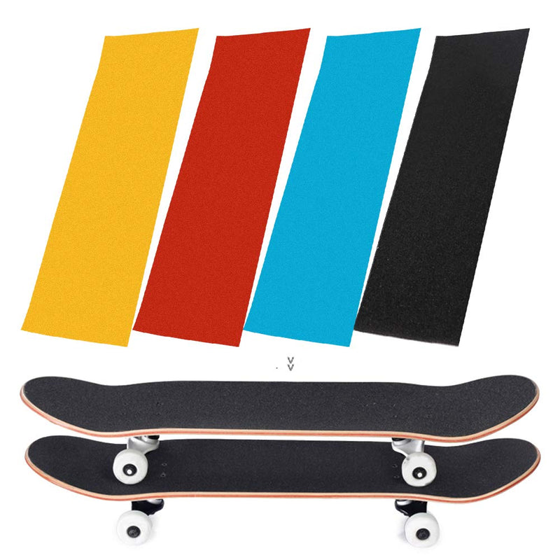 Skateboard Grip Tape, 9" x 33", Anti Slip Skateboards Sticker Waterproof Outdoor Grip Tape for Stairs Cruiser Scooters, Easy to Apply (Color:Yellow) Yellow