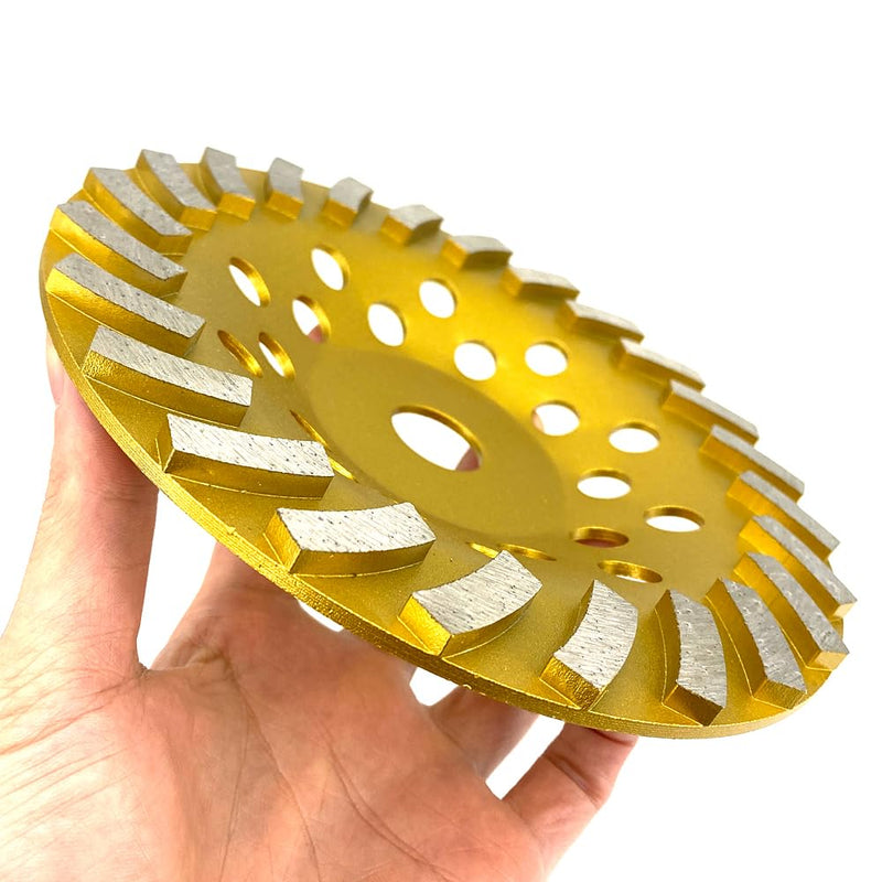[Australia - AusPower] - Diamond Concrete Grinding Wheel 7 inch for Polishing and Cleaning Stone Concrete Surface, Cement, Marble, Rock, Granite, and Thinset Removing, Angle Grinder Disc，24 Turbo Segments 