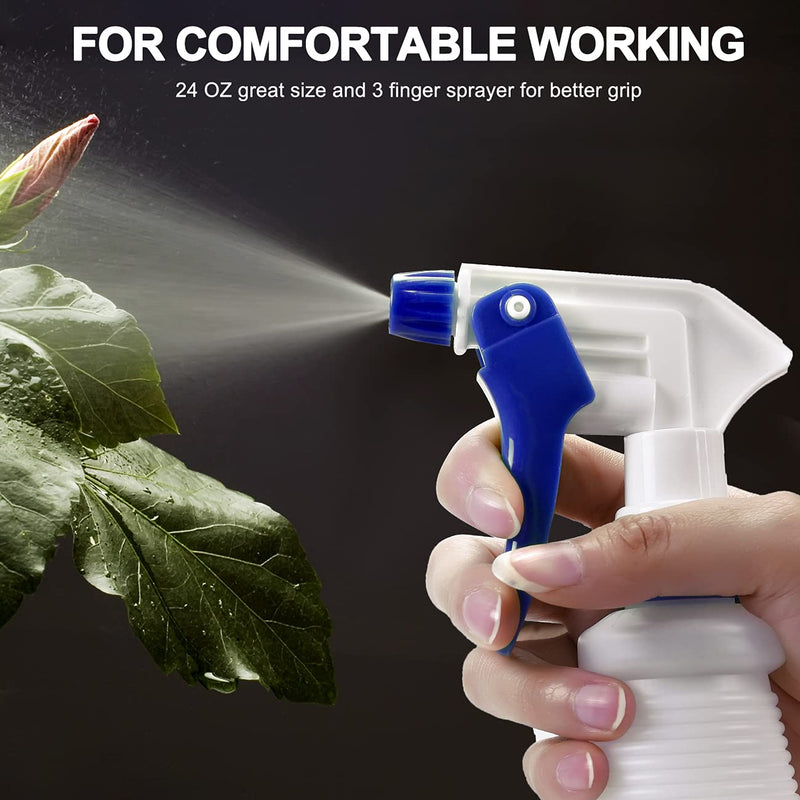 [Australia - AusPower] - Plastic Spray Bottle, Empty Spray Bottles (2 Pack 24 Oz), All-Purpose Sprayer for Cleaning Solutions, Bleach Spray, Planting, BBQ, Mist & Stream Water Spraying Bottle with Adjustable Nozzle 2-Pack 