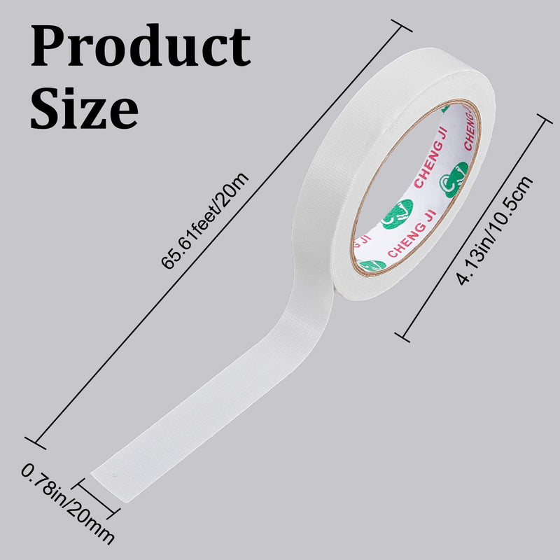 GORGECRAFT 22 Yards x 3/4 Inch Bookbinding Repair Tape White Fabric Tape Adhesive Duct Tape Safe Cloth Library Book Seam Sealing Craft Tape for Bookbinders Hinging Sofa Cord Cable Webbing Repair 3/4 Inch x 65.6ft