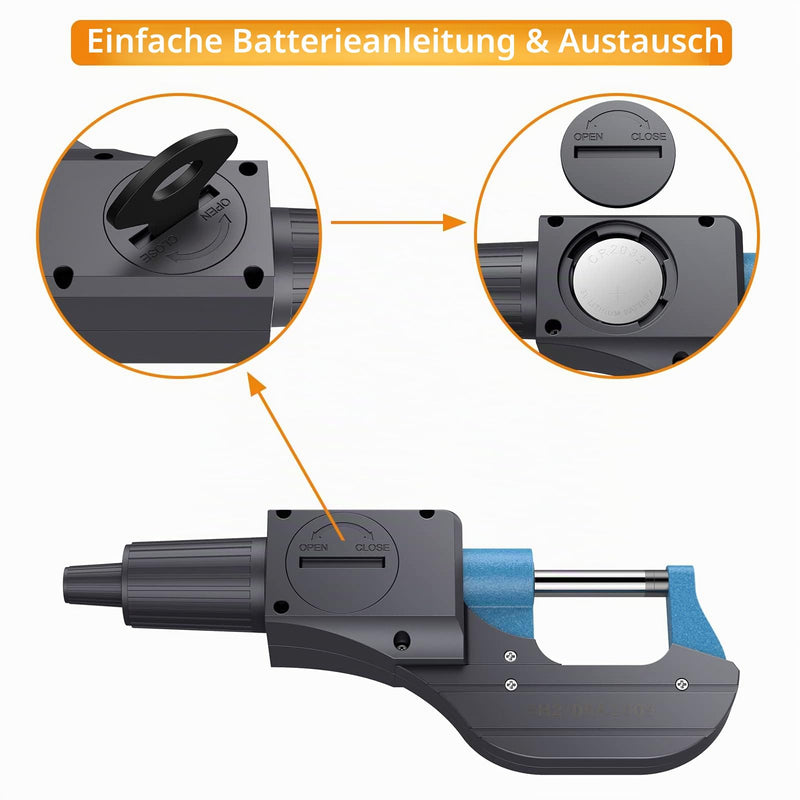 Neoteck Digital Micrometer Micrometer Micrometer Outside Micrometer Electronic 0-25 mm with LCD Display Micrometer 0.001 mm / 0.00005 Inches