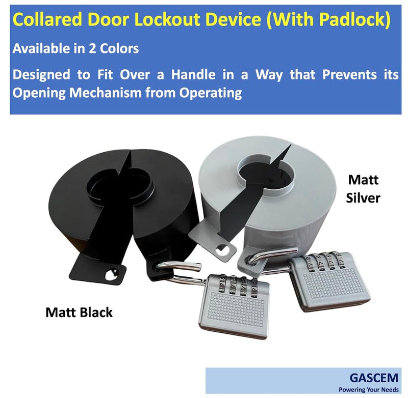 [Australia - AusPower] - Door Knob Lockout Device. 1 lock cover (Matt Black) That disables doorknobs, faucets, valves by blocking keyhole access & preventing turning for security (1 padlock included). Matt Black 