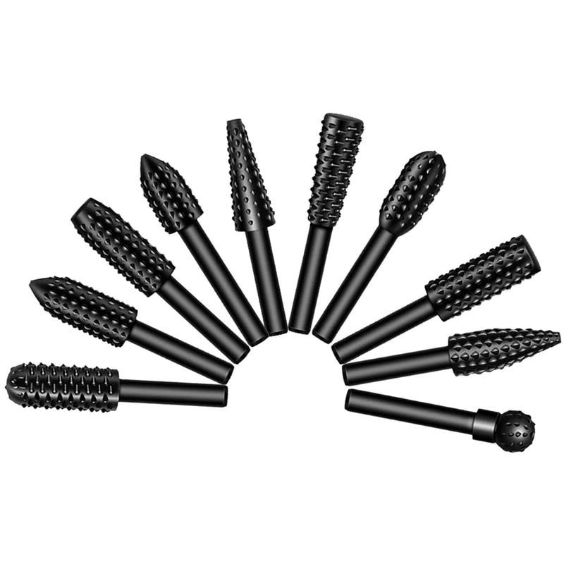 [Australia - AusPower] - Pack of 10 Wood Cutters for Drill, Wood Rasp Rasp Set, Files, Wood Drill Bit Set, Drill Shank Tool, Wood Carving Ball Cutter, Wood Cutter, Tenon Mill, Cone Cutter 