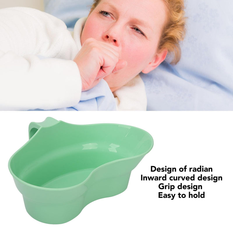 [Australia - AusPower] - 300ml Oral Care Basin Cup with Hanging Handle Design Inward Curved Vomit Bowl Tooth Brushing Tray for Elderly Bedridden 