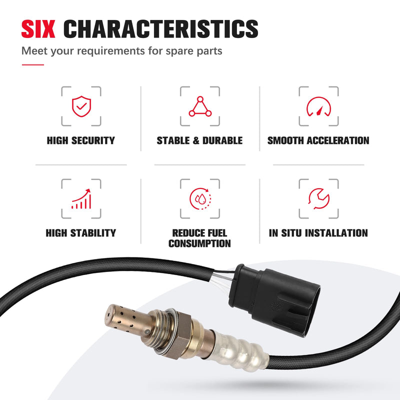 O2 Sensor Downstream for Fiat 500 2012-2019 1.4L & for Alfa Romeo Giulia 2017-2020 Stelvio 2018-2020 2.0L, Oxygen Sensor Bank 1 Sensor 2, Replace 68070702AB 234-4483