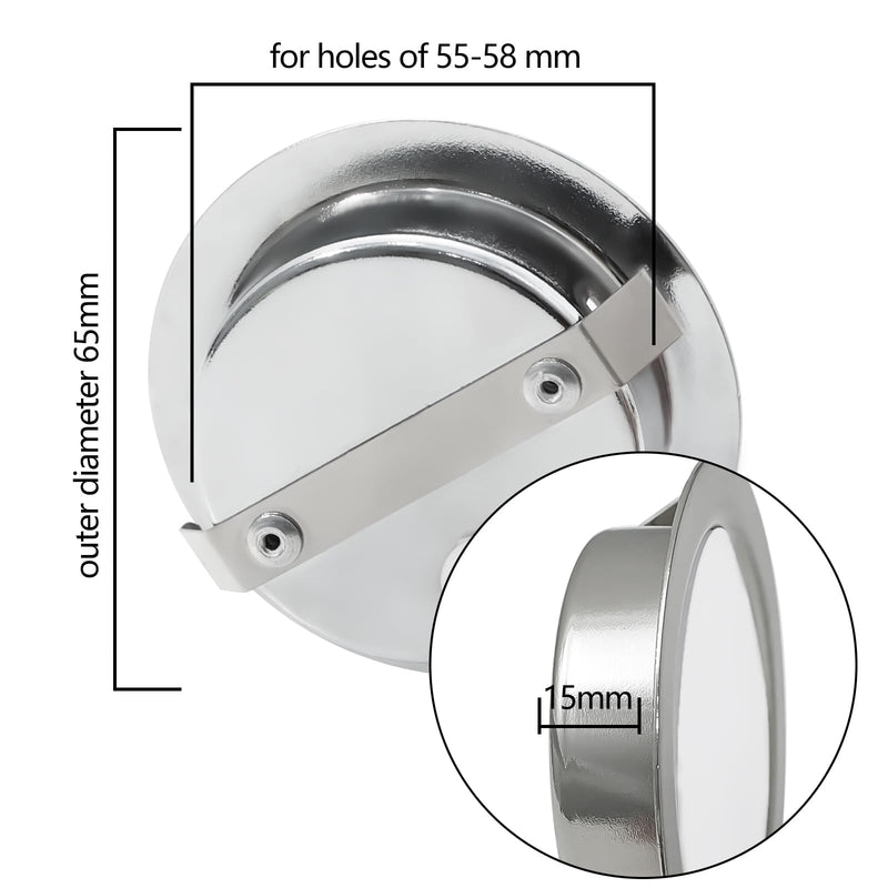 Set of 3 LED Recessed Spotlights 12 V 3000 K Warm White 3.5 W, Flat 12 V 300 LM Bore Hole 55-58 mm and 15 mm, Dimmable Furniture Recessed Spotlights, LED Spot 12 V with 2 m Cable, Nickel 3000K Warm White