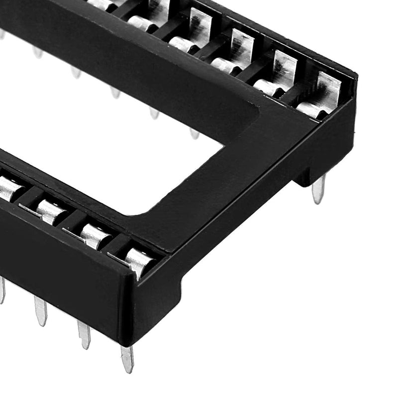 [Australia - AusPower] - uxcell 20pcs DIP IC Chip Socket Adaptor Solder Type 2.54mm Pitch Dual Row 28 Flat Pin 15.24mm Row Pitch 