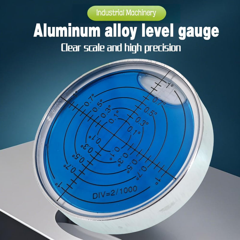 [Australia - AusPower] - 6'/2mm Point high Precision Universal Level Bubble Metal Bubble Water Leveler Cross Level Gauge Small Household (Blue Luminous Magnetic) Blue Luminous (Magnetic) 