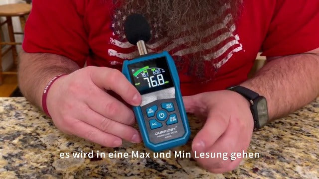 Calibrated decibel meter, DURFICST sound level meter with calibration certificate, dB meter with LCD color screen, dB/SONE units quick switching, backlight, A/C weighting | Volume meter with LCD color screen, MAX/MIN, A/C weighting,...