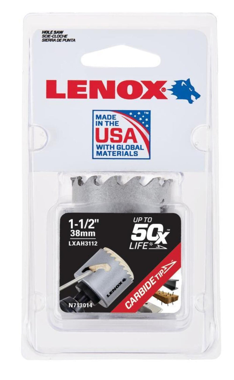 [Australia - AusPower] - LENOX Tools Carbide Hole Saw, 1 1/2-Inch (38 mm) (LXAH3112) 1 1/2-Inch (38 mm) 