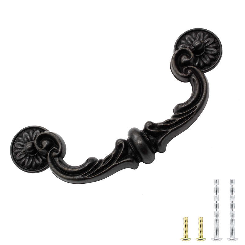 Biaungdo 8 Pcs 151mm/6 Hole Center Pull Handles, Zinc Alloy Rustic Vintage Style Drop-Down Bail Swing Dresser Pull Handle Antique Drawer Handles for Kitchen, Cabinet (7.3" Total Length)
