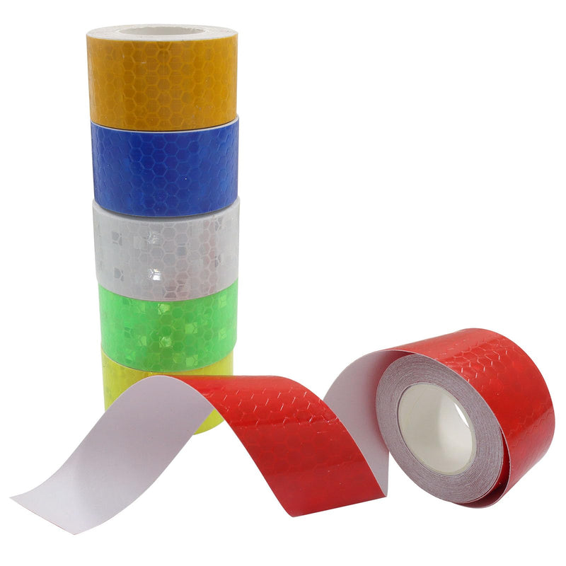 6 Rolls High Visibility Reflective Tape, Waterproof Self Adhesive Safety Stickers for Outdoor Nighttime Visibility on Trailers, Clothing, Vehicles, 1 Inch Wide