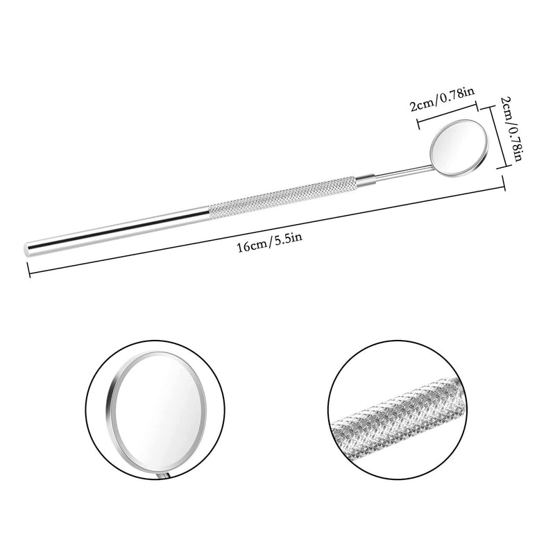 Dental Mouth Mirror Mouth Tooth Mirror Inspection Mirror Curve Angle Dentist Oral Care Mouth Control Extension Tool Also Suitable for Eyelash Extensions (Silver) Silver