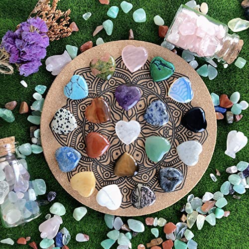 YATOJUZI 20PCS Natural Heart Crystals Stocking Stuffers Gifts for Women 1-20pcs 0.8 Inch