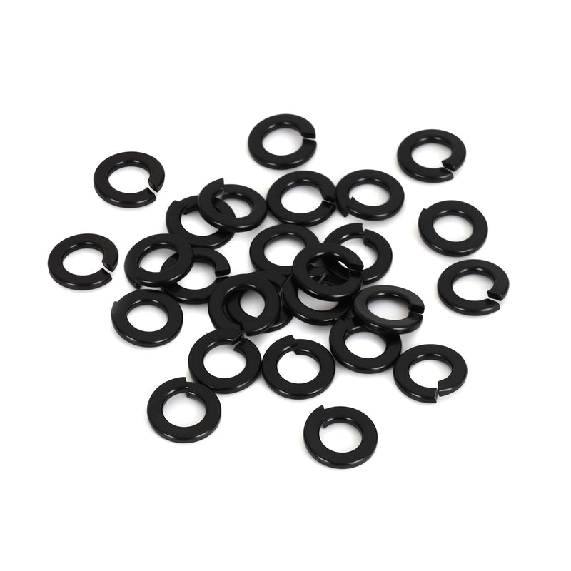 [Australia - AusPower] - 1/4" Lock Washer Spring Lock Washer, Stainless Steel 18-8 (304), Black Finish, 100 PCS 1/4" 