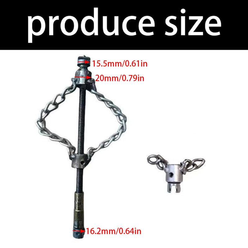 Flexible steel drain cleaner, descaling chain for efficient unblocking of shower drains, sinks, excavator tool, commercial single chain, 16 mm