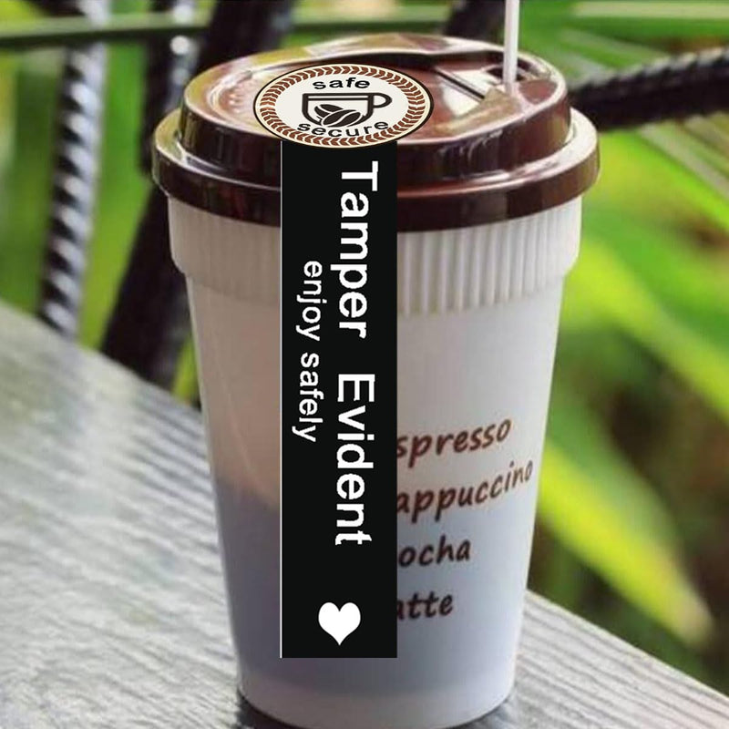 [Australia - AusPower] - Safe Secure Tamper Evident Seals Stickers for Drink Lids 1.5×4 Inch Food Delivery Stickers Sealed for Freshness Labels Drink Food Coffee Seal (Pack-500) 